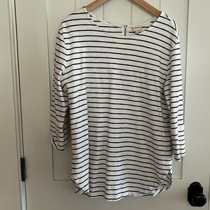 Merona size XL white/navy blue stripe tunic